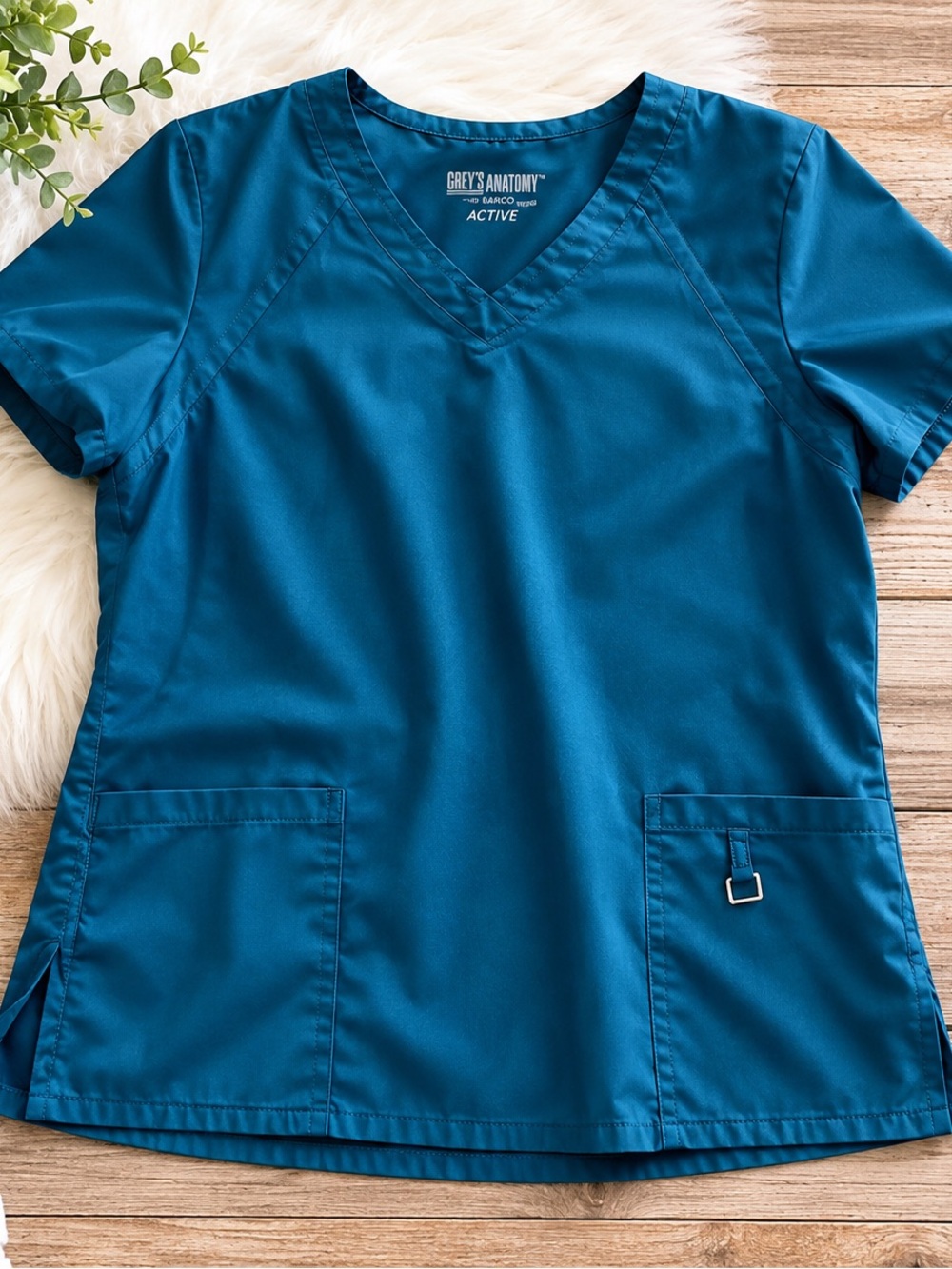 Grey's Anatomy Teal V-Neck Short Sleeve Scrub Top